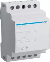 HAGER ST305 durų skambučio transformatorius 230V į 8/12V AC 8VA DIN bėgiui
