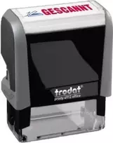 Trodat ECO Printy Office 4912 savaiminio spausdinimo tekstinis spaudas, 47 x 18 mm, juodi dažai, perdirbtas plastikas 128725
