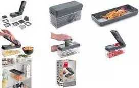 Metaltex 12-in-1 vaisių ir daržovių pjaustyklė Slice-Cube, pilka 194850000