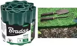 Bradas OBFG 0915 vejos bortelis, žalias banguotas, 150 mm aukščio, 9 m ilgio, oro sąlygoms atsparus plastikas