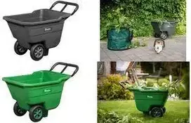 Bradas HANDY-GO sodo karutis 90 L žalias, 150 kg keliamoji galia, plastikinis kaušas, plieninis rėmas, pneumatinis ratas TQ-WB090GR