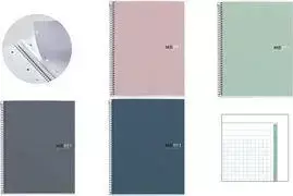 MIQUELRIUS College Block Notebook THE ORIGINAL, DIN A4, smėlio spalvos languotas, 80 lapų, 90 g/m², spiralinis įrišimas MR46578