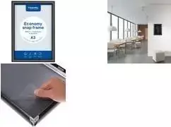EUROPEL Economy plakatų rėmelis, DIN A2, 25 mm, juodas eloksiduotas aliuminis, Snap Frame 355067