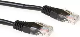 ACT IB9901 Cat6 U/UTP tinklo kabelis, 1m, juodas