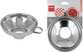 Metaltex nerūdijančio plieno uogienės piltuvas su rankena, poliruotas, 140 mm viršutinis skersmuo 257197010