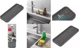 Metaltex Tidy-Mat silikoninis kriauklės organizatorius, pilkas, 230 mm 320490000