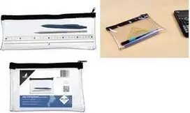 KANGARO K-56201 permatomas penalas, 330 x 125 mm, su užtrauktuku, PVC