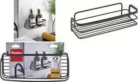 Metaltex Origin LAVA vienos pakopos sieninė lentyna, Touch-Therm padengtas metalas, juoda 401104000