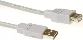 ACT SB2198 USB 2.0 prailginimo kabelis USB-A (tėvinis) į USB-A (moteriškas), 1,8 m, dramblio kaulo spalvos