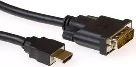 ACT AK3739 HDMI A male to DVI-D male vieno ryšio konversijos kabelis, 1 m, juodas