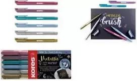 Kores Fasermaler Brush Tip Marker Metallic Style Brushpen metalinėmis spalvomis, teptuko antgalis, idealus menui ir rankdarbiams - 1 vnt. (M21461)