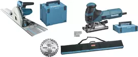 Makita Saw Set MEU029J (SP6000J + 4351FCTJ) - grimzlės pjūklas ir švytuoklinis siaurapjūklis, mėlynas/juodas