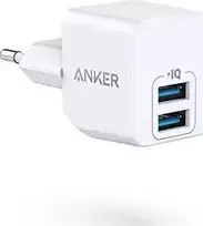 „Anker PowerPort Mini“ dvivietis sieninis įkroviklis: 2x USB-A, 0x USB-C, 2,5 A (AK-194644090142)