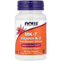 NOW Foods, MK-7 vitaminas K-2, papildomas stiprumas, 300 mcg, 60 daržovių kapsulių