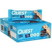 Quest Nutrition, Baltymų batonėlis, sausainiai ir grietinėlė, 12 batonėlių, po 2.12 uncijos (60 g)
