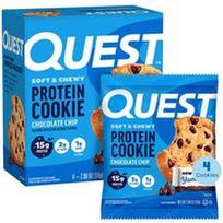 Quest Nutrition, Baltyminis sausainis, šokolado drožlės, 4 sausainiai, po 2,08 uncijos (59 g)