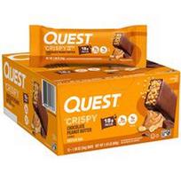 Quest Nutrition, Baltymų batonėlis, traškus šokoladinis ir žemės riešutų sviesto skonio, 12 batonėlių po 54 g (1,9 uncijos)