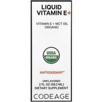 Codeage, Skystas vitaminas E+, be skonio, 59,2 ml (2 skysčio uncijos)