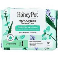 The Honey Pot Company, 100 % ekologiškos medvilnės užvalkalas, vėsinantis žolelių užpilas, ilgi įklotai, 30 vnt.