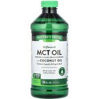 Nature's Truth, MCT aliejus su kokosų aliejumi, be skonio, 14 g, 473 ml (16 skysčio uncijų)