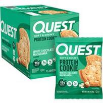 Quest Nutrition, Baltyminiai sausainiai su baltuoju šokoladu ir makadamijos riešutais, 12 sausainių po 58 g (2,04 uncijos)
