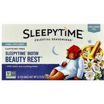 Celestial Seasonings, Sveikatingumo arbata „Sleepytime® Biotin Beauty Rest™“, be kofeino, 18 arbatos pakelių, 21 g