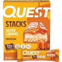 Quest Nutrition, „Stacks“ baltymų batonėlis su sūdyta karamele, 4 batonėliai po 67 g (2,36 uncijos)