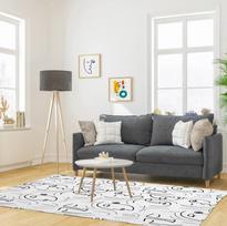 Paklājs Moderns ar seju motīvu – melnbalts, 120 × 170 cm TX9074
