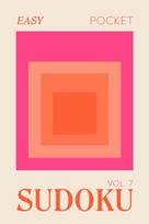 Pretty Pocket Sudoku - Easy Screen Free Puzzles: Minimal Small Travel Size 4 x 6 Inches - Orange & Pink Pop Art