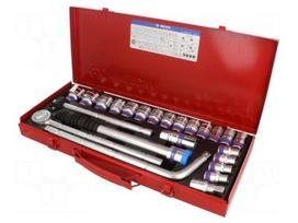 Wrench-set | 6-angles,socket spanner | 1/2" | 24pcs.