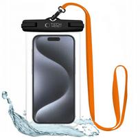 Universali kišenė telefono korpusui Tech-Protect  Tech-Protect Waterproof Case UWC7 waterproof for devices up to 6.9" - black and orange