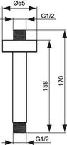 Ideal Standard laikiklis dušo galvai iš lubų 150 mm, chromas