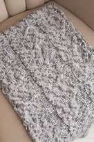 Moteriška žieminė kaklo mova iš vilnos mišinio, pilkai violetinė
