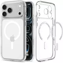 Dėklas Spigen Ultra Hybrid MagSafe, skaidrus baltas – iPhone 18 Pro/17 Pro