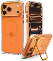 Dėklas Spigen Ultra Hybrid OPTIK S MagSafe iPhone 17 Pro Max / 18 Pro Max SKAIDRUS/ORANŽINIS