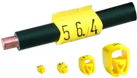 Kabelio žymeklis ‘1’, Ø4.0-10.0 mm laidui, geltonas, 100 vnt, Partex