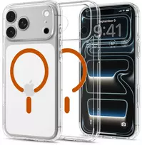 Dėklas Spigen Ultra Hybrid MagSafe iPhone 17 Pro / 18 Pro SKAIDRUS/ORANŽINIS