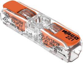 Szybkozłączka przelotowa uniwersalna LINKA/DRUT 2x 0,2-4mm2 WAGO 221-2411 (Paczka 60szt.)
