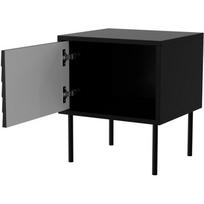 Cama Meble Naktinis staliukas CORTINA 490306, 2 vnt, 400x450x510 mm, juodas, MDF, medžio drožlių plokštė, metalinės kojos