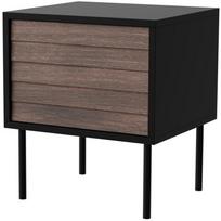 Cama Meble naktinis staliukas 490316, 2 vnt, 450x400x510 mm, juodas, riešutas, MDF, medžio drožlių plokštė, push to open
