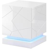 Cama Meble naktinis staliukas QIU SZF BI, 460mm, 415mm, 530mm, MDF, baltas blizgios, 2 vnt, 1 lentyna, be rankenų, montavimo rėmas