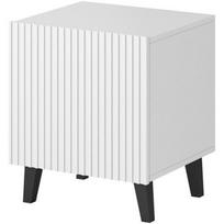 Cama Meble naktinis staliukas PAFOS SZF BI, 450mm, 400mm, 510mm, 2 vnt, baltas matinis, MDF, medžio drožlių plokštė, be rankenų
