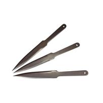 Kal22 Sportiniai metimo peiliai N.KAL22.3, 275 mm, 165 mm ašmenys, 110 mm rankena, 6 mm, 50 HRC, 3 vnt, sidabrinis