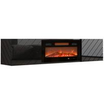 Cama Meble televizoriaus spintelė LUXE 301126, 1826mm, 345mm, 375mm, blizgus, elektrinis židinys, 1400-1600W