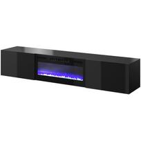 Cama Meble TV spinta SLIDE 200K+K CZ, 2000x400x370 mm, 1400-1600 W, 220-240 V, 2 durys, elektrinis židinys, juodas blizgus