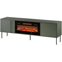 Cama Meble TV spintelė TRESSE 400083+K, 1800mm, 400mm, 545mm, 2 durelės, 1 lentyna, matinis žalias, elektrinis židinys 1400-1600W