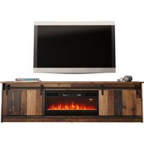 Cama Meble televizoriaus spintelė GRANERO+KOM OLD, 2000mm, 567mm, 350mm, elektrinis židinys, 2 durys, 2 lentynos, stumdomos durys