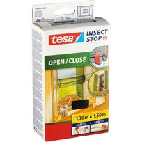 tesa Insect Stop Open/Close tinklelis nuo vabzdžių langams su lipukais, 1,3 x 1,5 m, juodas