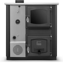 Krosnelė su vandens kontūru TEMY PRO (12 kW) Kairėje Juoda