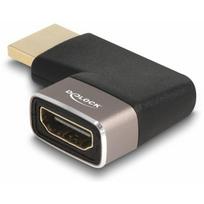 Adapter AV Delock HDMI Adapter Wtyk do Gniazda 90 kątowy prawy 8K 60 Hz szary metalowy (60084) | 60084 | 4043619600847